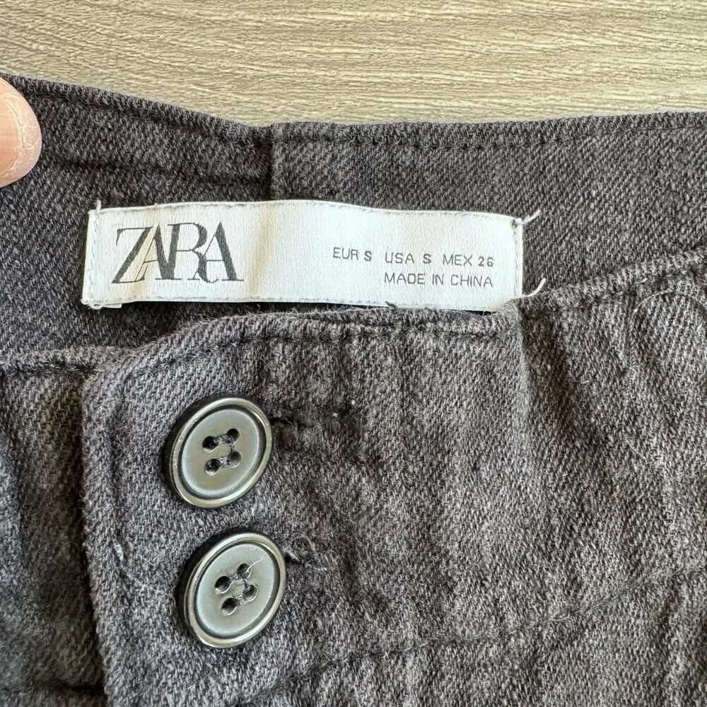 Zara Women's Black‎ and Grey Trousers